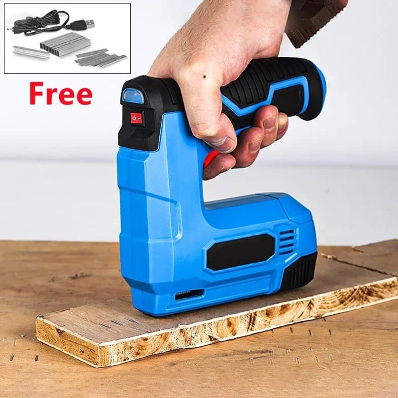 Cucitrice elettrica agli ioni di litio CordlessNail Gun Pistola per punti metallici Chiodatrice Cucitrice Mobili Strumento fai da te Telaio in legno Multiutensile Cucitrice per unghie Pistola
