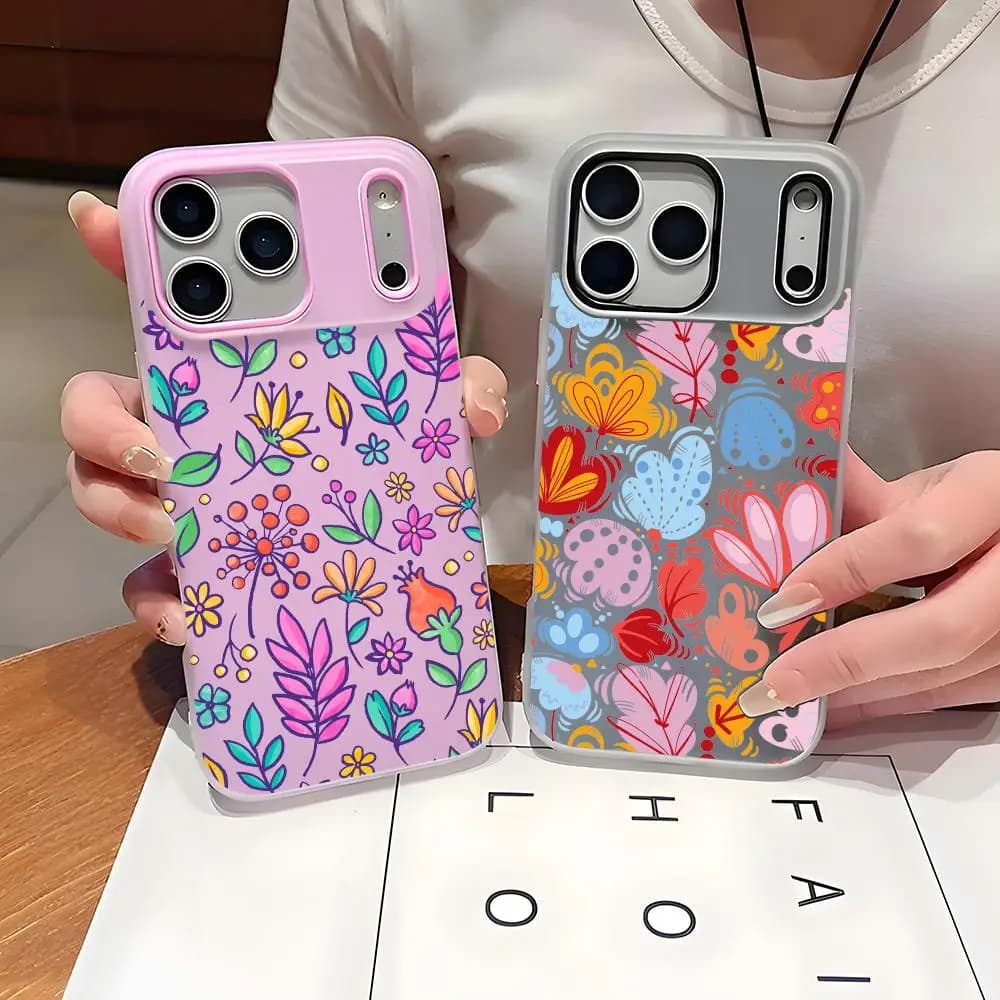 Custodia Protettiva Sottile in TPU Trasparente con Fantasia Floreale Divertente per iPhone 17 16 15 14 13 12 11 Pro Max Plus Mini