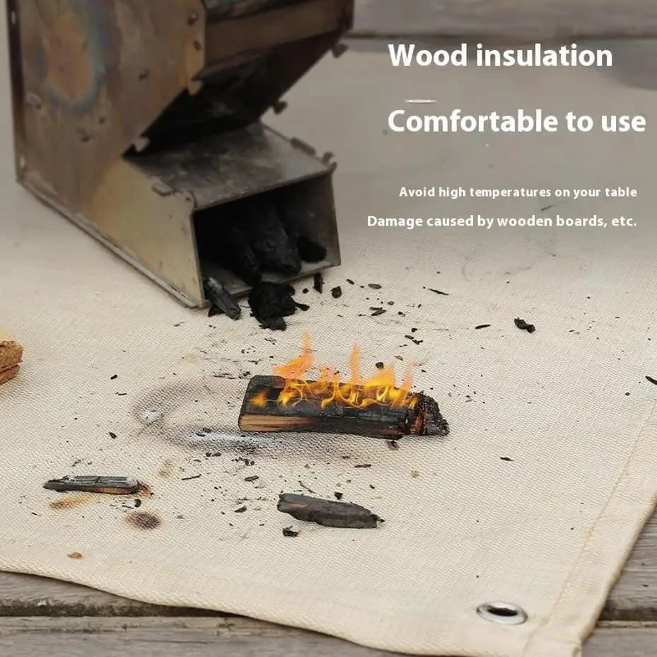 Outdoor Camping Fireproof Cloth Picnic Barbecue Insulation Mat Flame Retardant High Temperature Fire Blanket Fiberglass Mat
