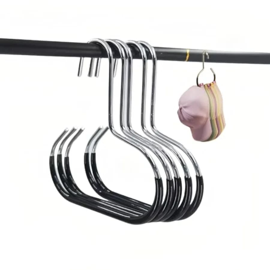 Multi-Functional Space-Saving Hat and Scarf Hanger - Non-Slip PVC Coated Clothes Rack Organizer for Closet, Wall, Balcony - Dur
