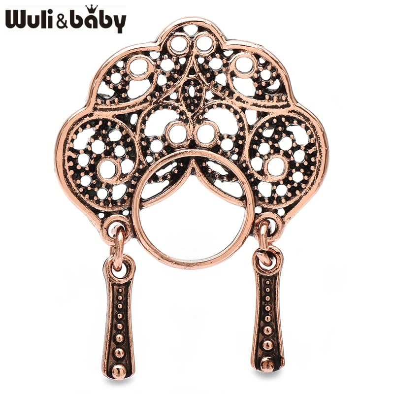 Wuli & Baby Vintage Wear Phoenix Coronet Lady Spille for Women 3 Metal Colors Beautiful Work Character Facial Spilla