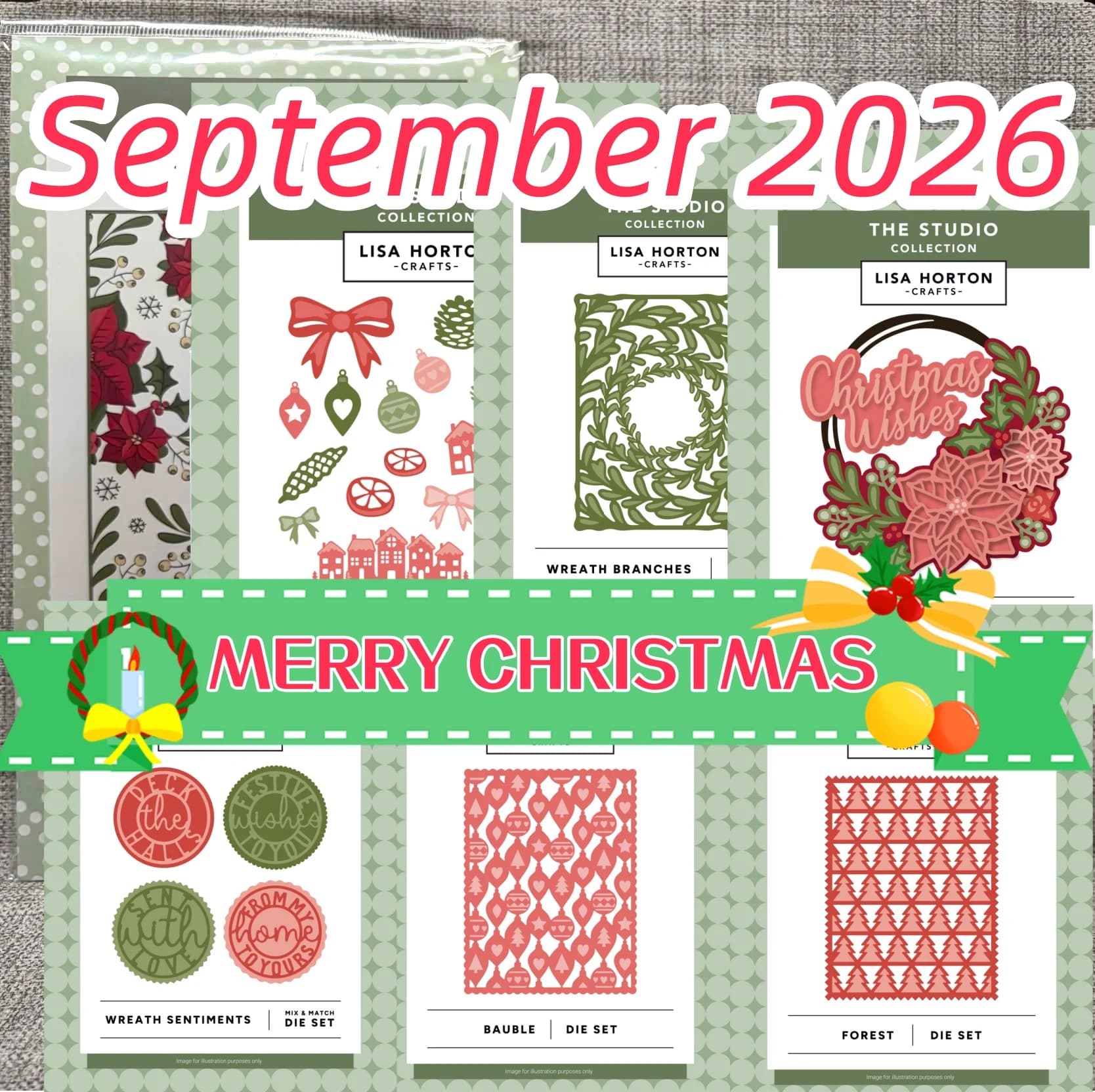 2026 Christmas Tree Poinsettia Wreath Branches Die Set Metal Cutting Die Hot Foil Stencil for DIY Decorating Gift Card Scrapbook