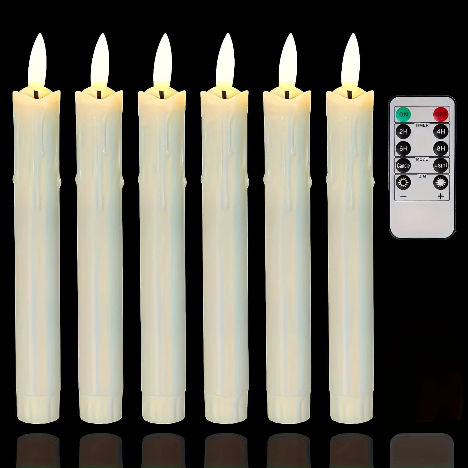 6 battery candles with dimmer remote control, perfect for Christmas and Halloween decorations and gifts