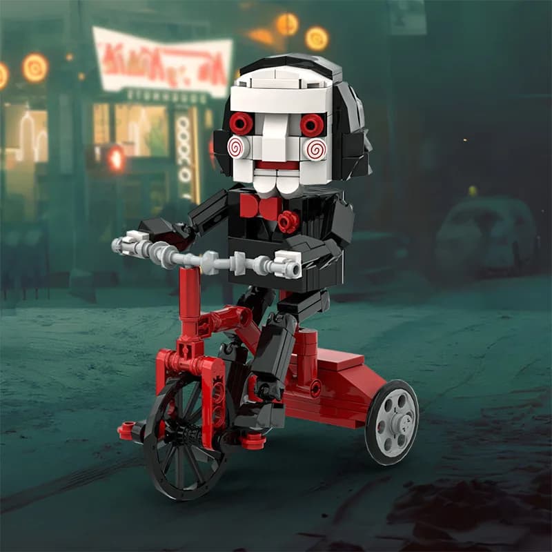 Burattino che cavalca un triciclo - Billy MOC Building Block Serie di personaggi di film Modello Regalo di giocattoli educativi per bambini