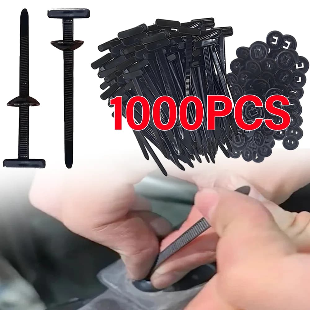 10/1000PCS Fascetta per cavi in nylon universale Fibbia Auto multiuso Vite di fissaggio Clip per cavi Fascette in nylon autobloccanti resistenti