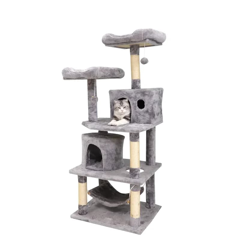 Wholesale Sisal Castle Modern Large Big Climbing Scratch Pet Scratcher Wood Condo Furniture Tower Cat Tree
