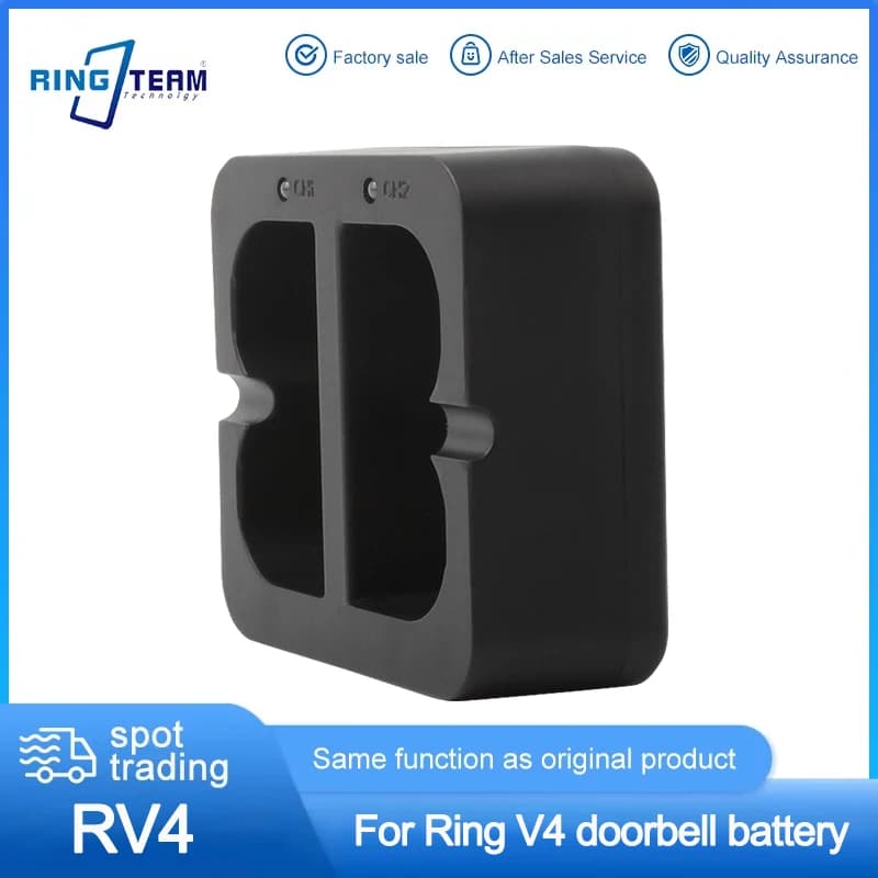 Dual Slot Micro-USB Power Charging Dock for Ring V4 Rechargeable Doorbell Battery Compatible with Ring Video Doorbell pro