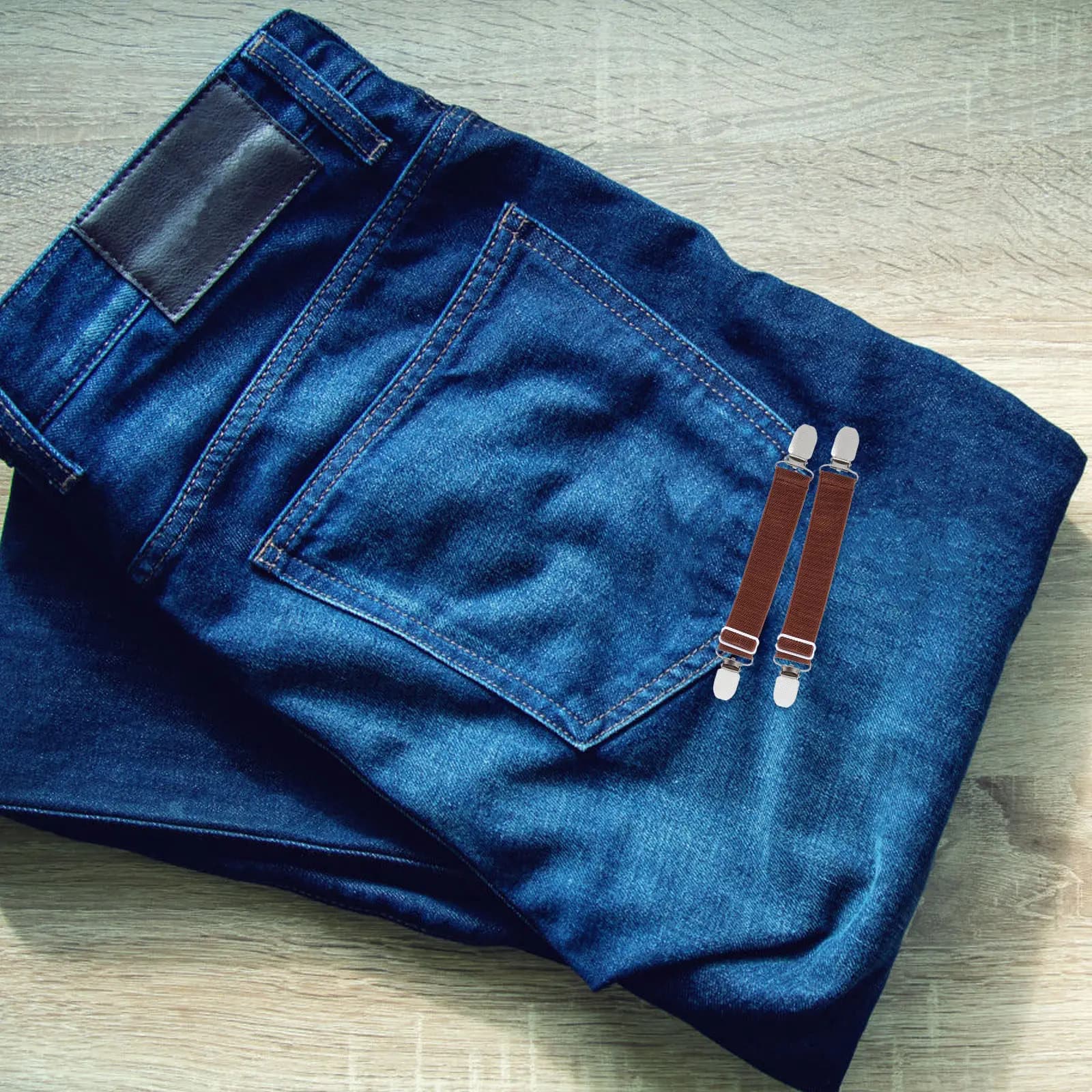 1 Paio di Clip Elastiche Multifunzionali per Pantaloni, Regolabili e Antivento, per Ciclismo, Sport, Copridivani, Lenzuola, Materassi