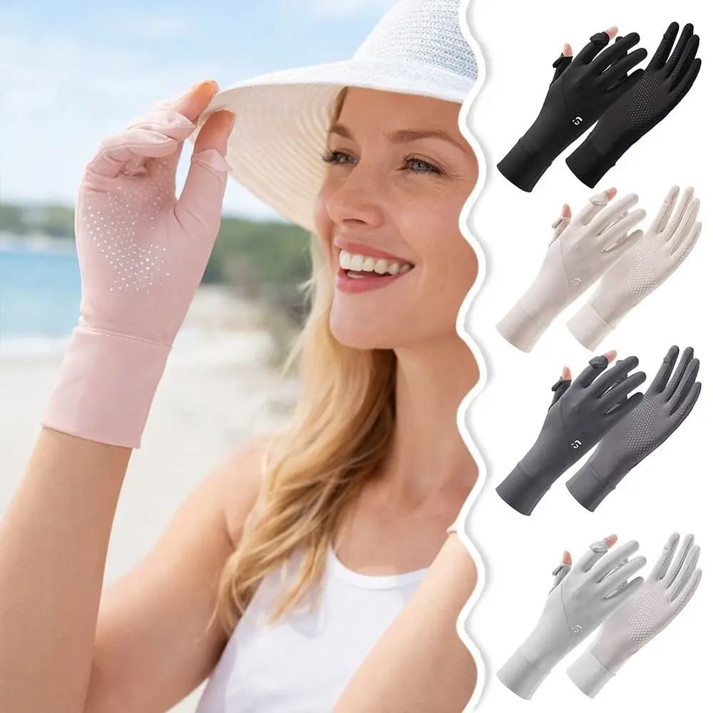 Guanti da Guida Resistenti ai Raggi Solari, Antiscivolo, Anti-UV, Traspiranti, con Funzione Touch Screen, per l'Estate