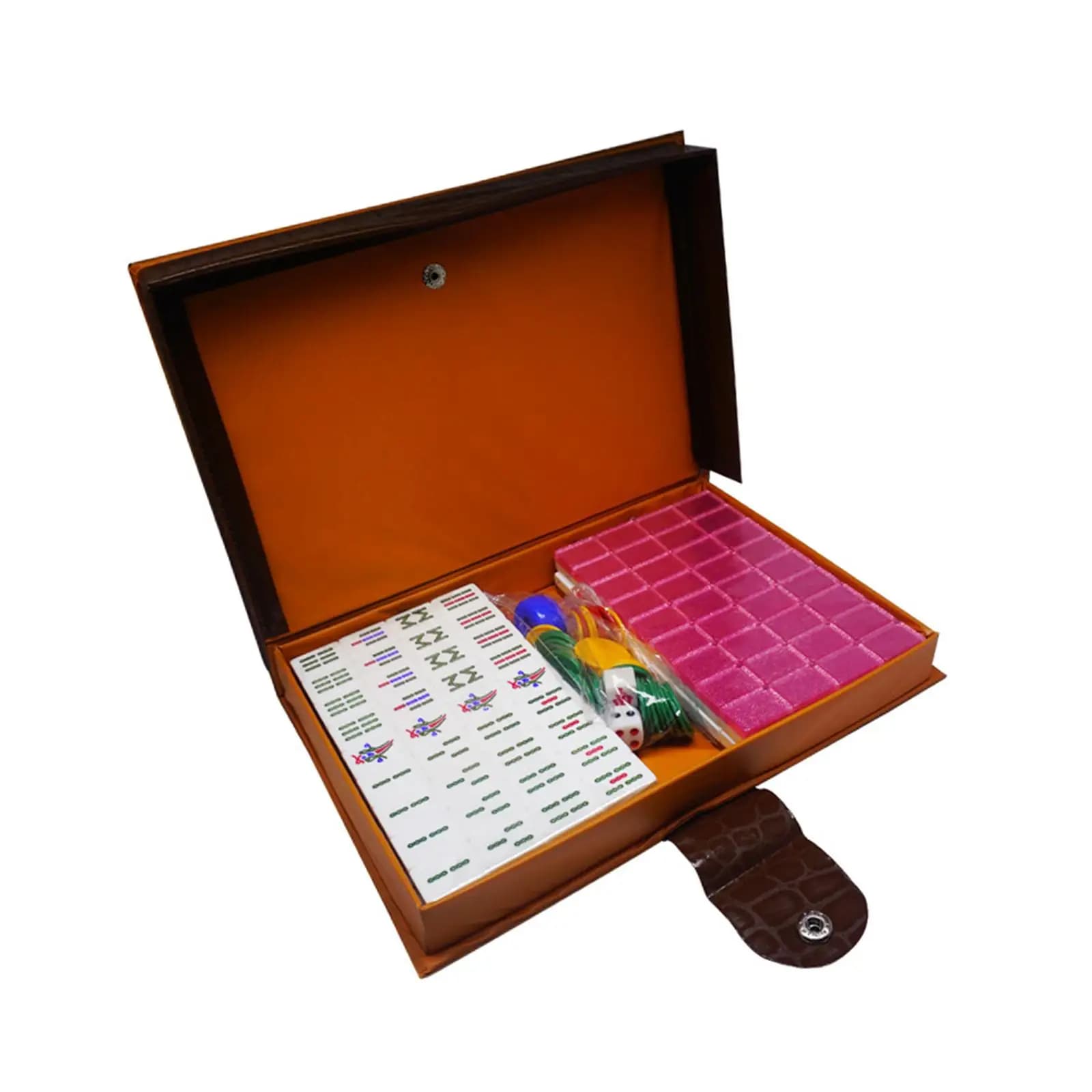 Mahjong Cinese da Viaggio, con Borsa Portaoggetti, 144 Tessere in Acrilico, per 3-4 Giocatori, Facile da Leggere, per Divertimento a Casa e Feste