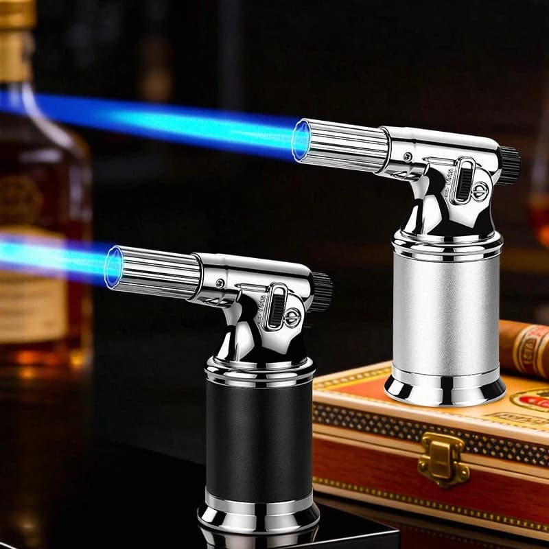 Butane Torch Gas Lighter Windproof Metal Inflatale Smoking Accessories and Outdoor Cigar Ignition Tool High Flame Flamethrower