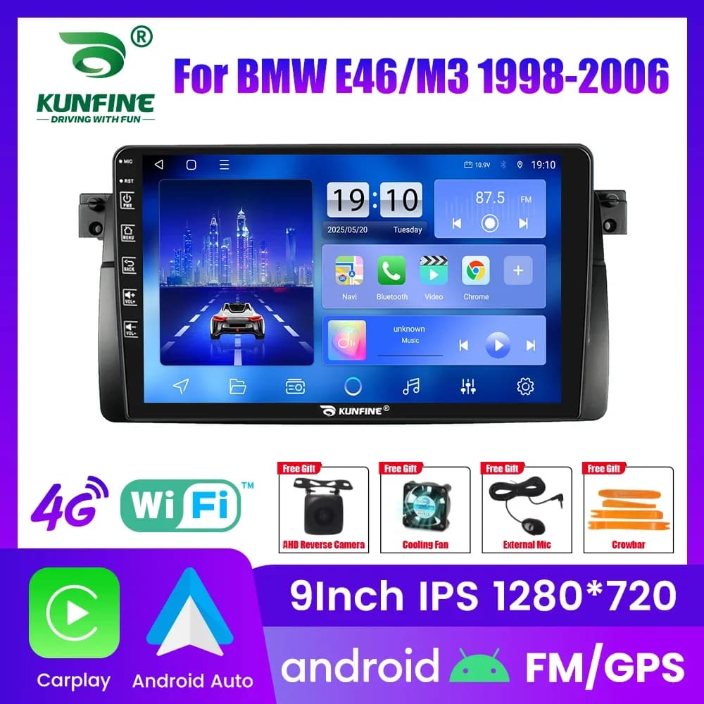 Autoradio Android per BMW E46/M3 1998-2006, stereo per auto 2Din Octa Core con navigatore GPS, schermo IPS, Carplay e Android Auto