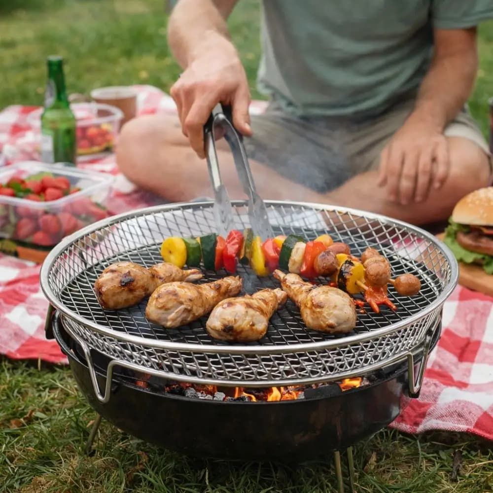 Stainless Steel Air Frying Grid, Multifunctional, Non-stick, Heat Resistant, Anti-rust, for Grilling and Roasting