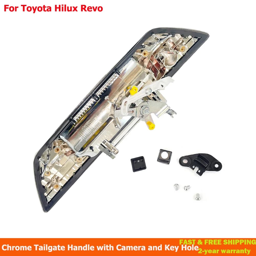 Per Toyota Hilux Revo 2015 2016 2017 2018 2019 2020 2021 Chrome Maniglia del portellone Maniglia della porta posteriore Maniglia del bagagliaio con foro chiave/fotocamera
