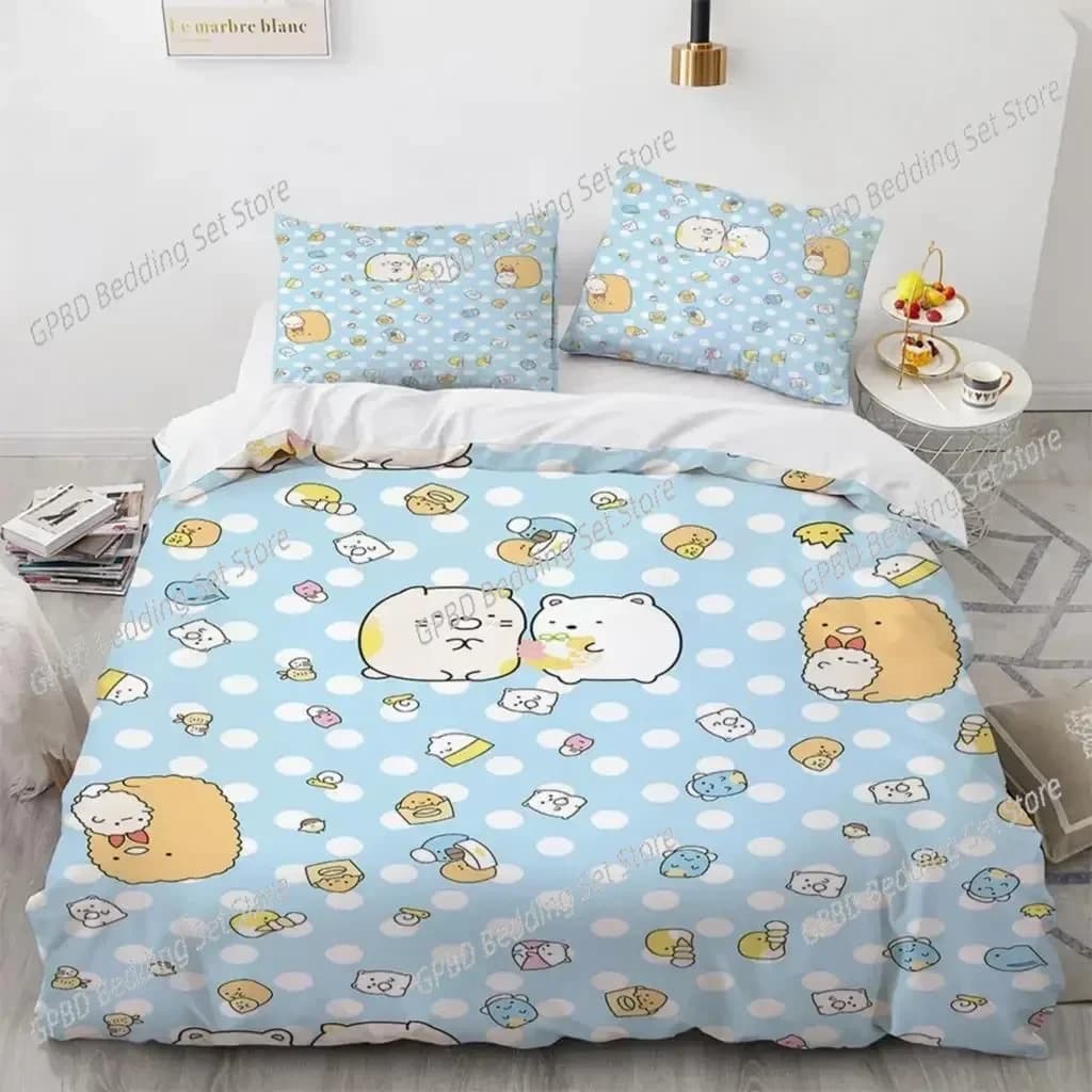 Japanese cartoon Sumikko Gurashi Anime Comfortable headdress Federa Bed linen set Decorating bedroom for children