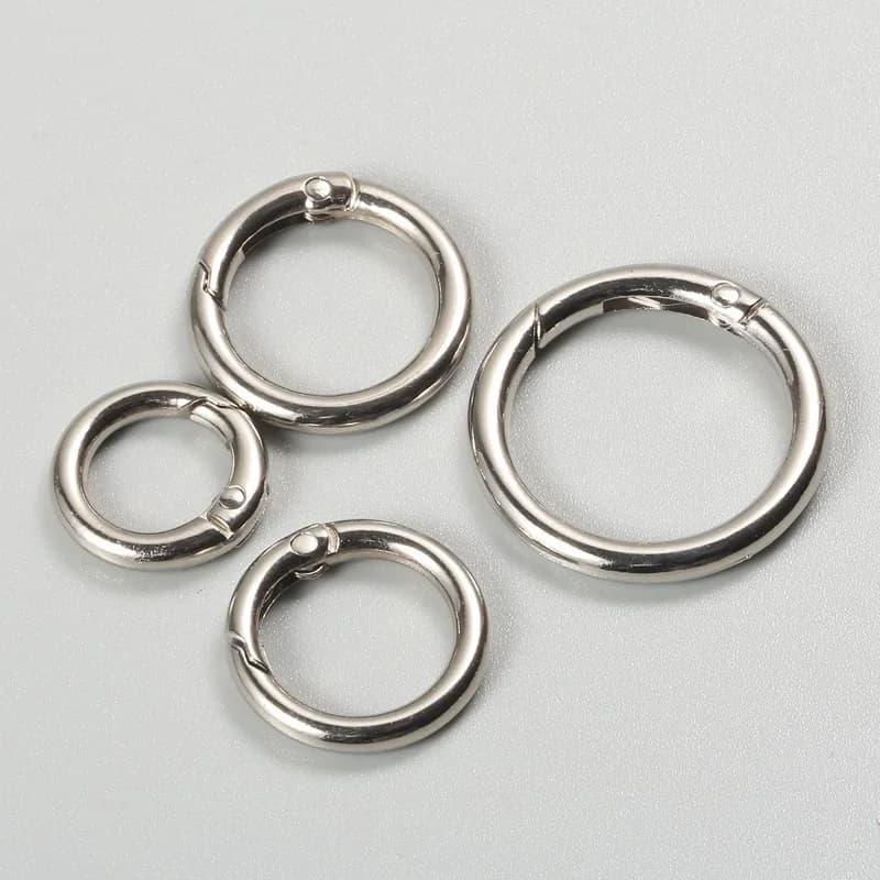 10-30pcs Metal O Ring Spring Clasps for DIY Jewelry Openable Round Carabiner Keychain Bag Clips Hook Dog Chain Buckles Connector