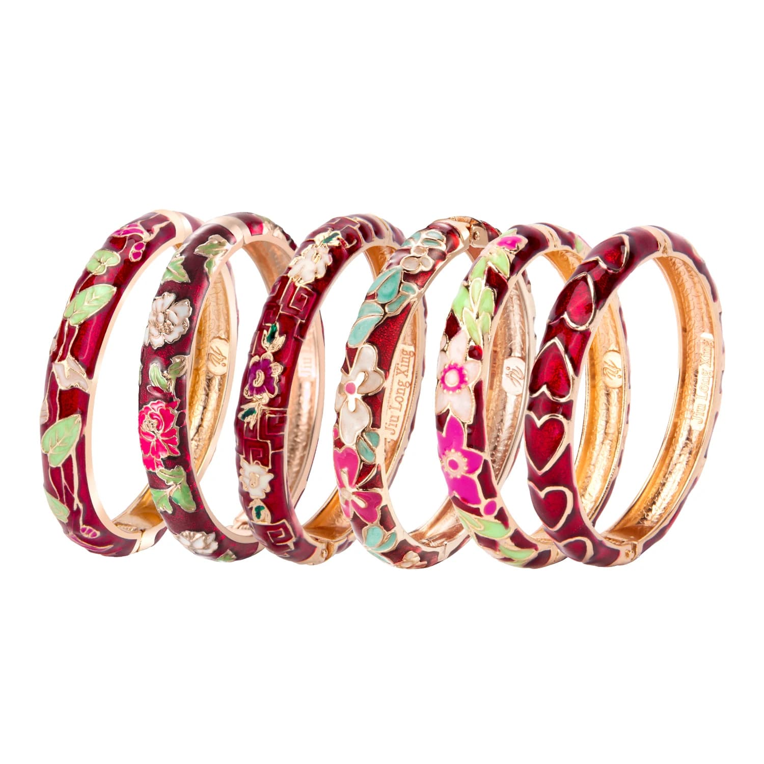 1 PC Cloisonne Bracelets for Women Glazed Bracelets Bangle On Hand League India Hawaian African Jewelry Dark Red