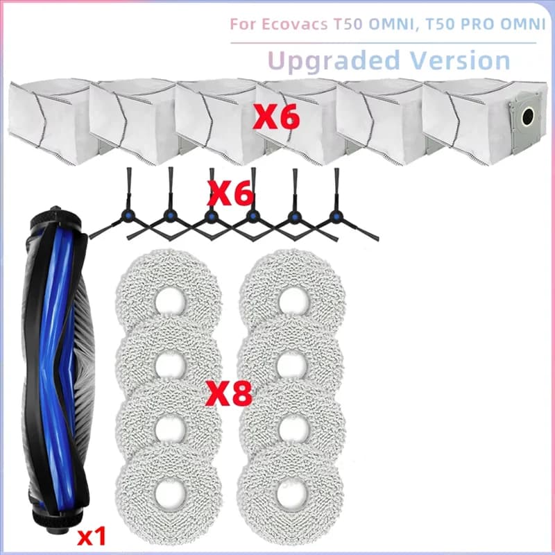 YCOC-Vacuum Cleaner Parts For ECOVACS T50 PRO OMNI T50 OMNI Vacuum Parts Main Roller Side Brush