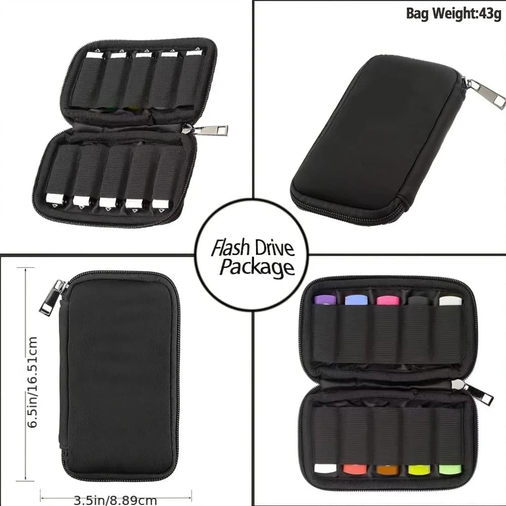 Custodia USB monopezzo | Custodia Organizer Portatile per Chiavette USB e Pen Drive