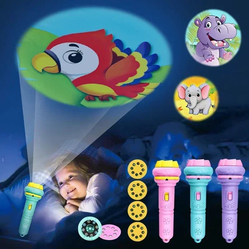 Flashlight Projector Torch Lamp Toy Cute Cartoon Creativity Toy Torch Lamp Flashlight Projector Toy Baby Sleeping Story Book