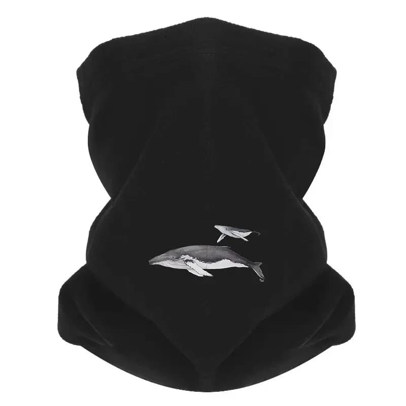 Balene silhouette art design nuoto Uomo Sciarpa antivento Maschera Ghetta per il collo Cappello Berretto da donna Copricapo Outdoor Mantieni caldo l'inverno Multi
