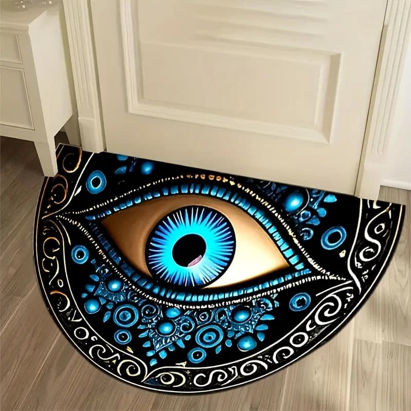 VIKAMA Tappetino da Ingresso con Totem Misterioso: Antiscivolo, Lavabile in Lavatrice, Tappeto per Ingresso, Tappeto per Bagno, Accessorio per Arredamento Casa