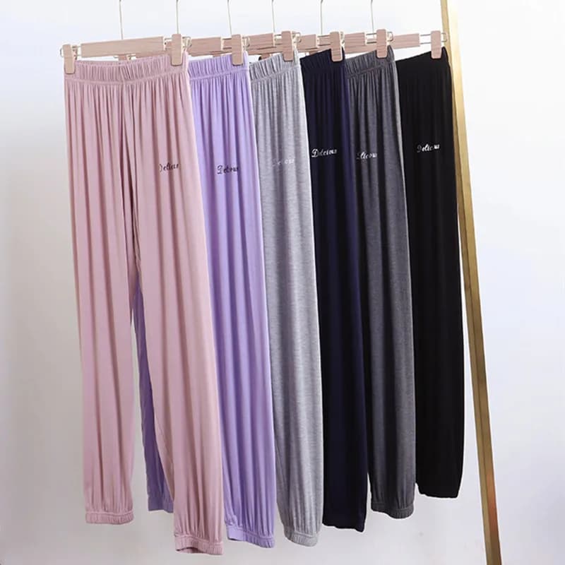 Primavera Autunno Nuovi Pantaloni da notte pigri Modale Abbigliamento casual Leggings larghi Pantaloni da casa Donna Indumenti da notte Pigiama Pantaloni Pantalon Pigiama