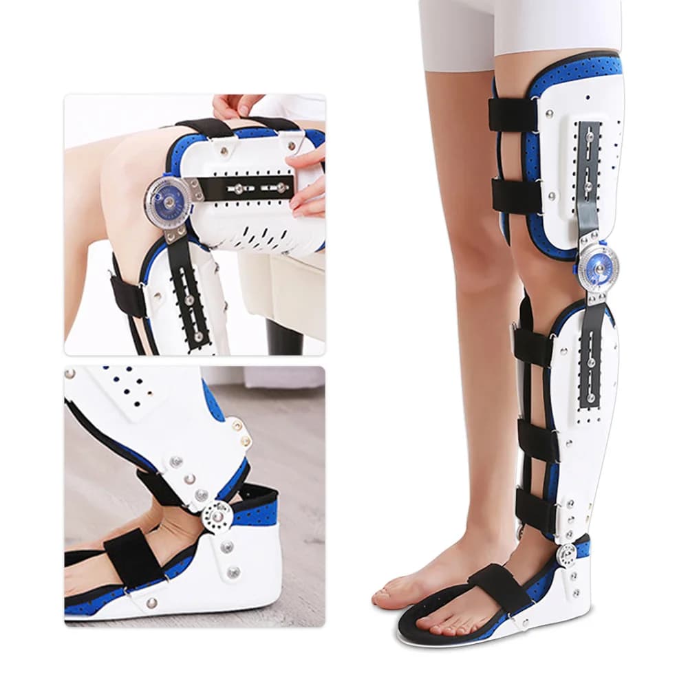 Supporto Ortopedico Regolabile per Ginocchio, Caviglia e Piede - Supporto per Articolazione del Ginocchio - Per Lesioni al Menisco, Sollievo dal Dolore Articolare e Riabilitazione