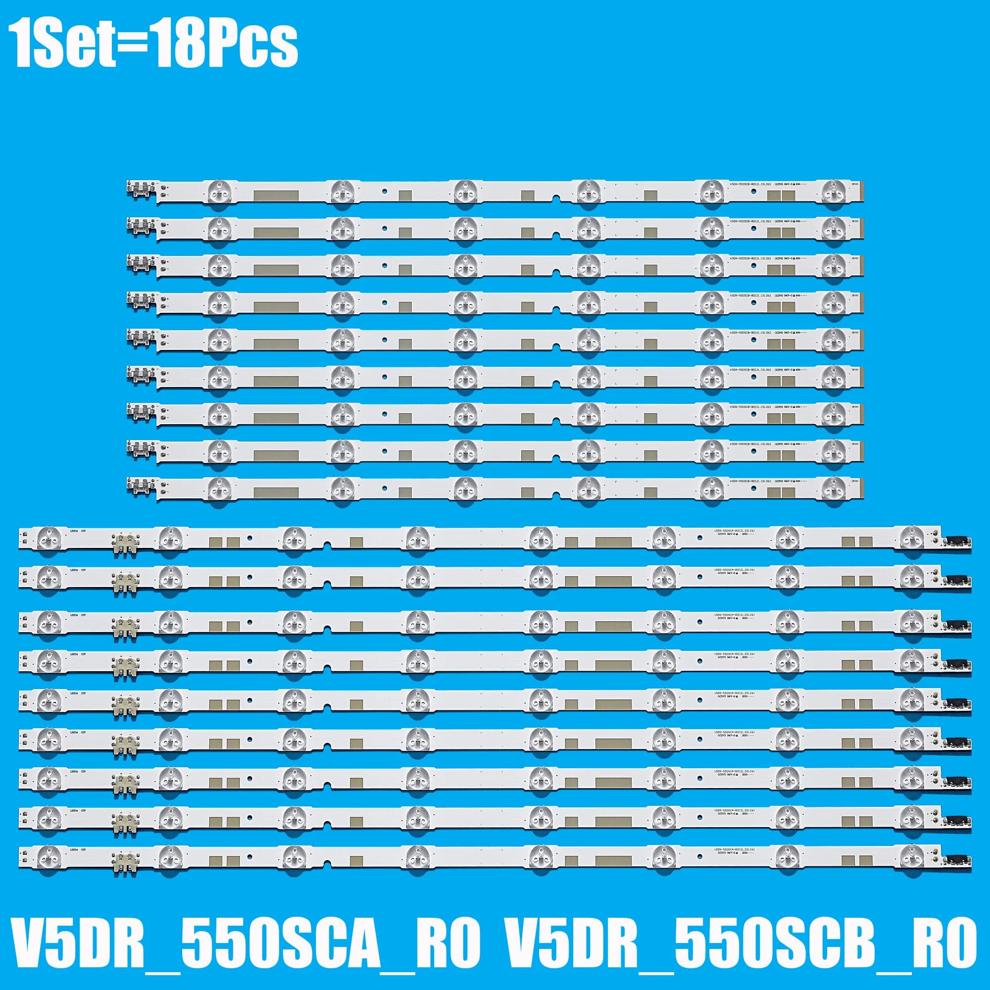 New18 Pz/set striscia LED per Sam sung UE55JU6800 V5DR_550SCA_R0 V5DR_550SCB_R0 BN96-38482A UE55JU6800K BN96-38481A