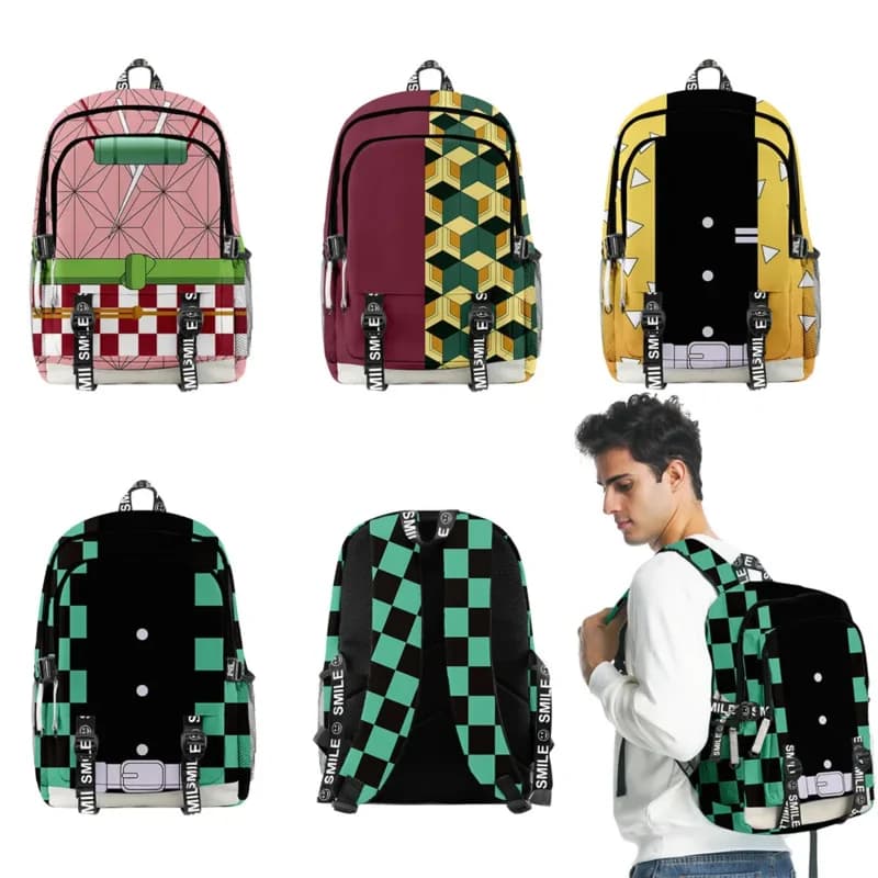 Kimetsu No Yaiba Zaino Kamado Tanjirou Neuzko Borse da scuola Borsa di tela Ragazza Ragazzo Studenti Borsa zaino anime