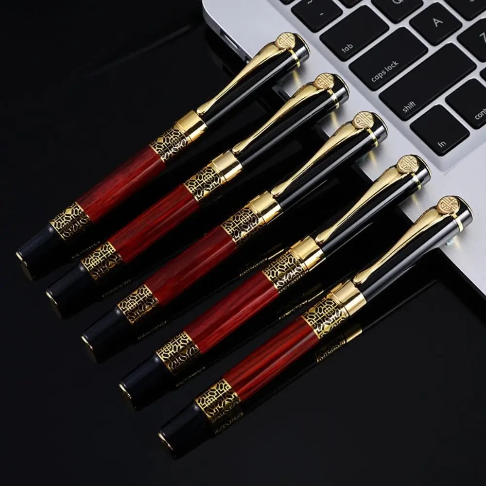 Penna a sfera in metallo di lusso con ricariche Penna stilografica aziendale Studenti Strumenti di scrittura regalo Penna gel inchiostro blu/nero per la scuola
