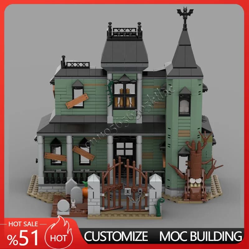 958 Parti MOC Medievale Haunted Mansion Modello modulare Building Blocks Set fai da te Educazione Assemblaggio Mattoni Giocattoli Per bambini Regalo di Halloween