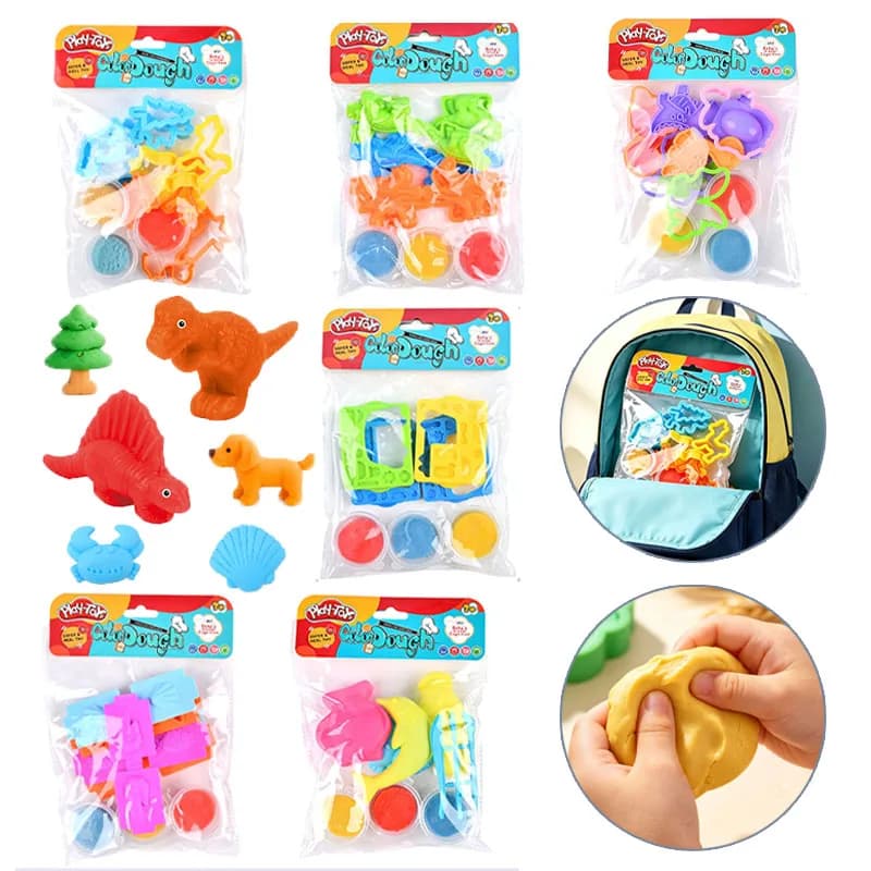 Play Dough Set for Kids Safe 2 Sets Modeling Clay Making Kits with Molds for Girls Boys Soft Colour Dough DIY Craft Clay Toys