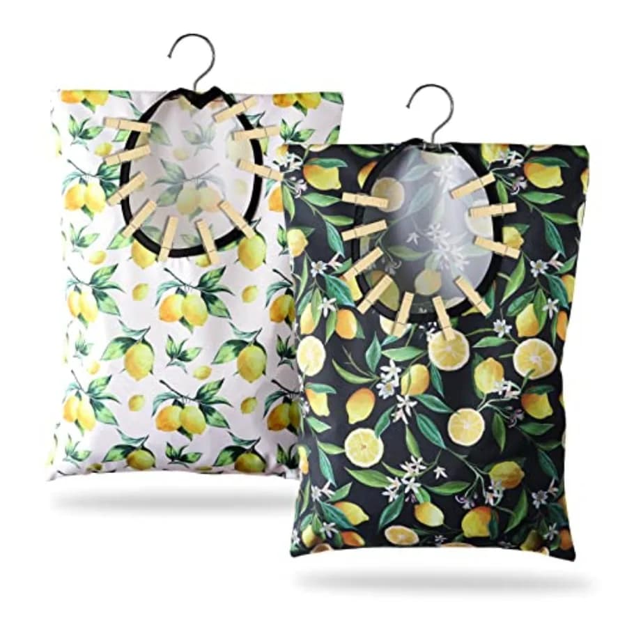 2 Pcs Clothespin Bag With Hanging Hook - 15 X 11 Inch Laundry Canvas Clothes Pin Holder, Waterproof Storage Organizer With Larg