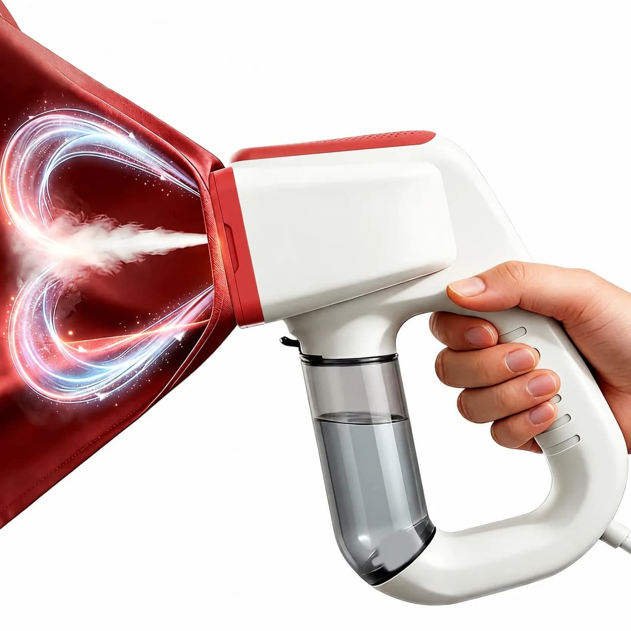 Steamer for Clothes Portable Travel Handheld Size 2000Pa&3600Pa Suction 2 in 1 Steamer 122ml Water Tank 110-120V Professional Wrinkle Remover Pearl White