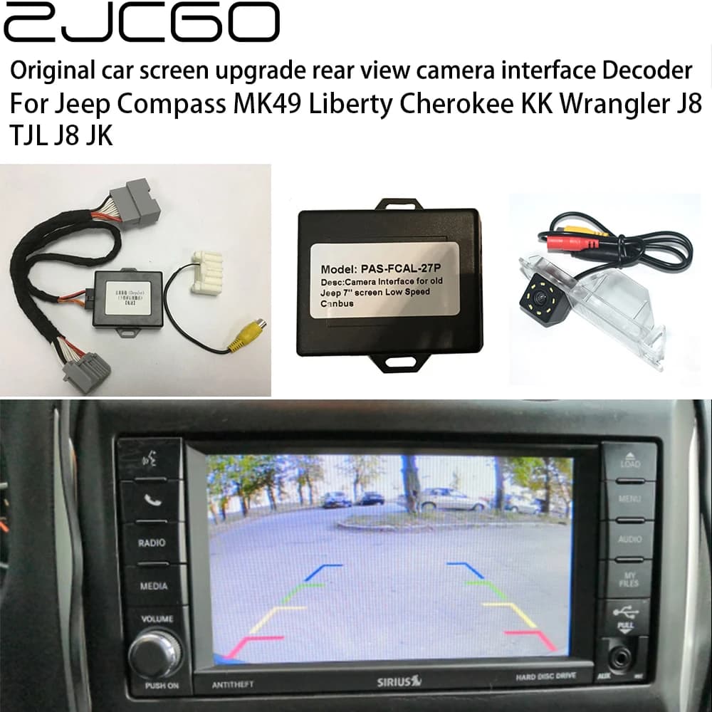 Car Rear Reverse Bakcup Camera Auto Digital Decoder Box adattatore di interfaccia per Jeep Compass MK49 Liberty Cherokee KK Wrangler J8