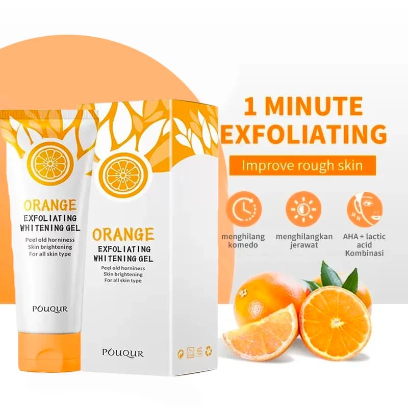 Orange exfoliating gel for removing stains, illuminating and peeling, 50g, delicate scrub repairer, whitening, moisturizing, Korean skin care