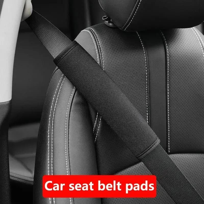 2/1 pezzi di cuscino per cintura di sicurezza per auto - morbida fodera in cotone nero per il comfort delle spalle e sul petto universale per adulti e bambini