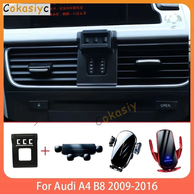 Phone Holde Car For Audi A4 B8 2009-2016 Mobile Support Special Fixed Bracket Base Wireless Charging Stand Interior Accessories