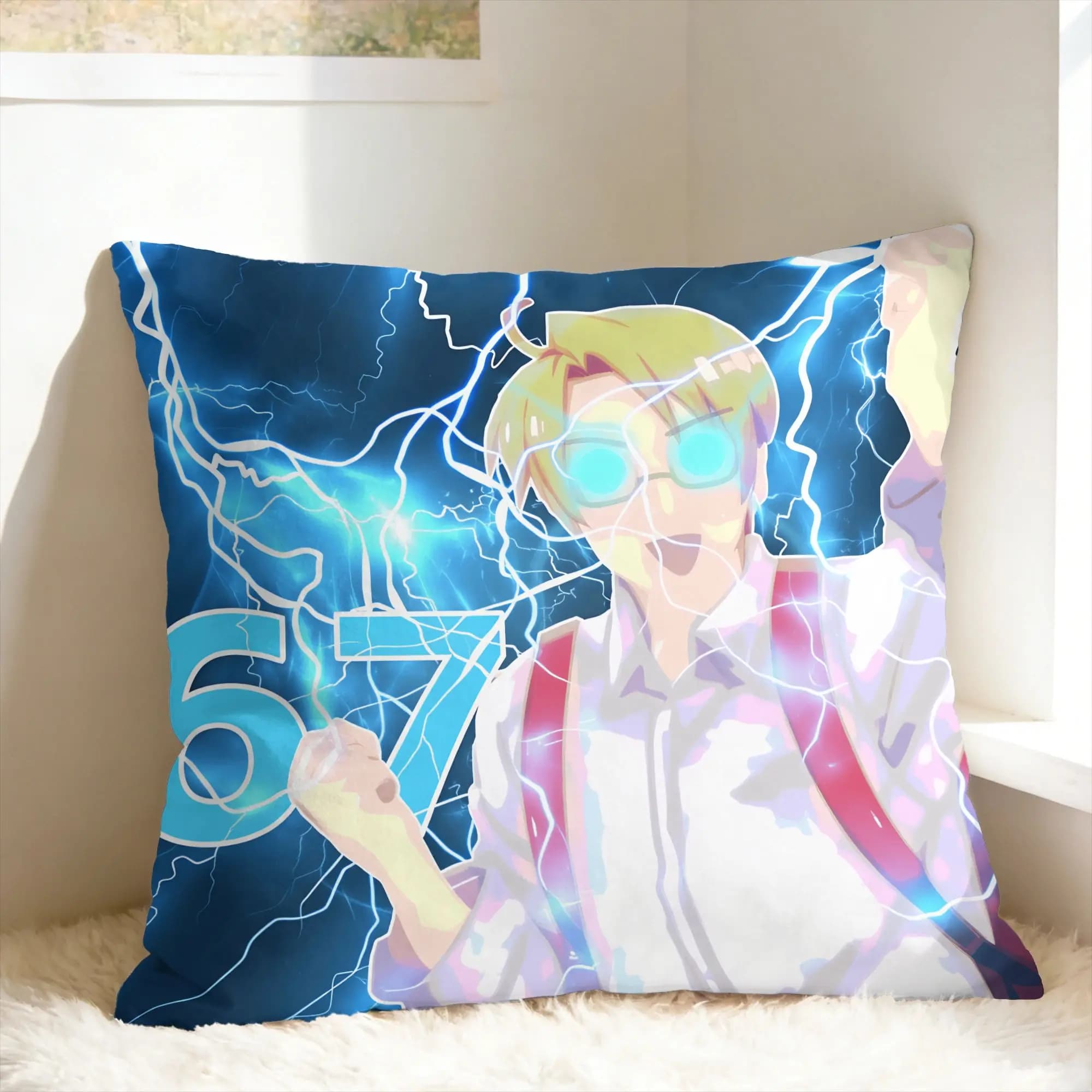 Fodera per cuscino quadrata APH Hetalia Anime 67 meme, federa per cuscino vintage per divano, camera da letto