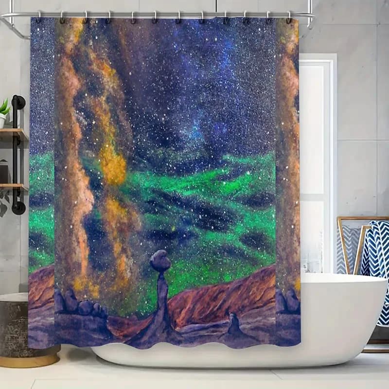 Tenda da doccia floreale Verde botanico Natura Modello Impermeabile Decorazioni per il bagno Stile fattoria Tessili per la casa Parete artistica Han