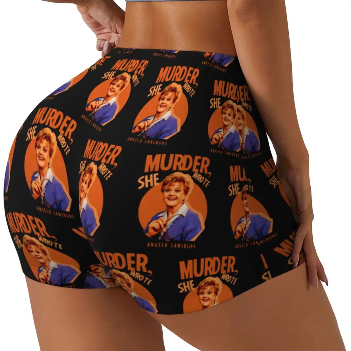 Custom Murder She Wrote Running Shorts for Gym Training Women's Gym Yoga Shorts for Athletic Volleyball Bikers