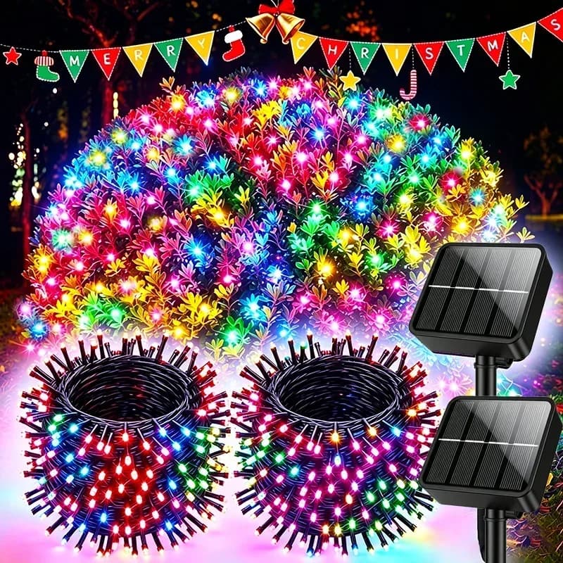 Solar Fairy Lights Solar String Lights with 8 Lighting Modes Waterproof Outdoor Festive LED for Christmas Halloween Garden Decor