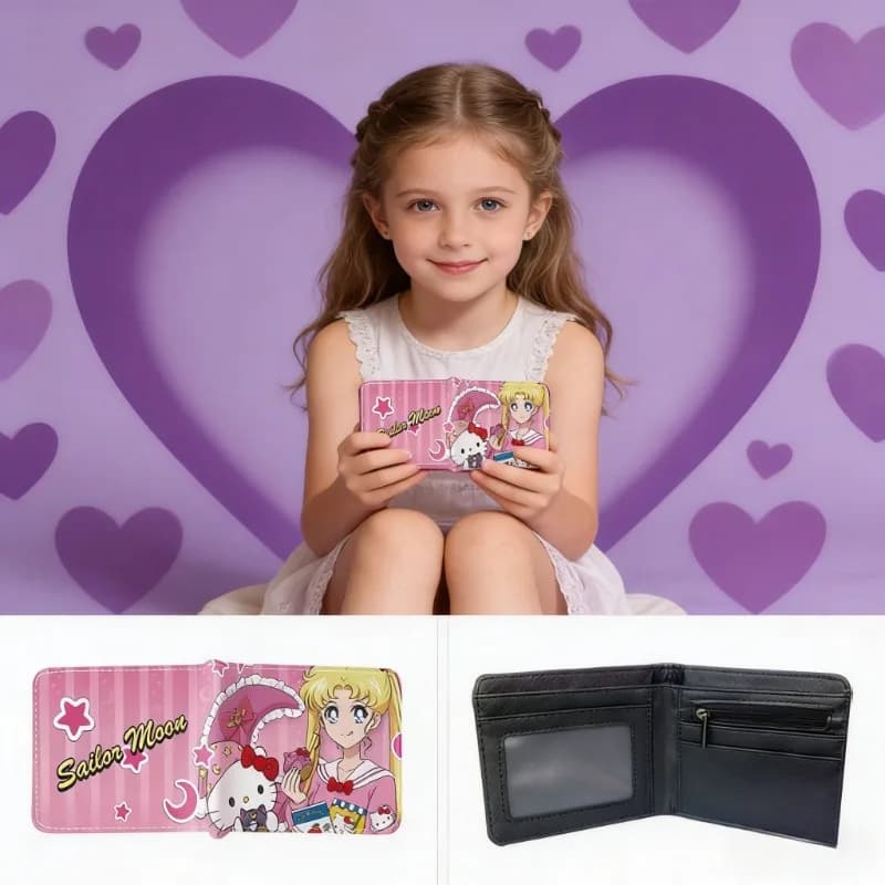 Hot Anime Sailor Moon Cute Print Wallet Cartoon Character Creativity Exquisite Portable PU Wallet Girls Birthday Gift