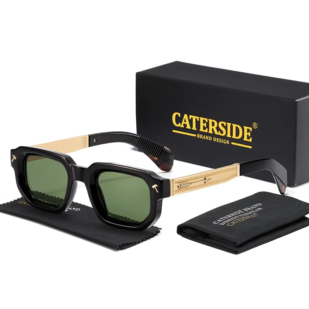 CATERSIDE Nuovi Occhiali da Sole alla Moda per Uomo, Montatura Quadrata per Sport all'Aperto, Occhiali da Sole per Donna, Viaggi, Feste, Affari, Festival, Regalo, Protezione UV400