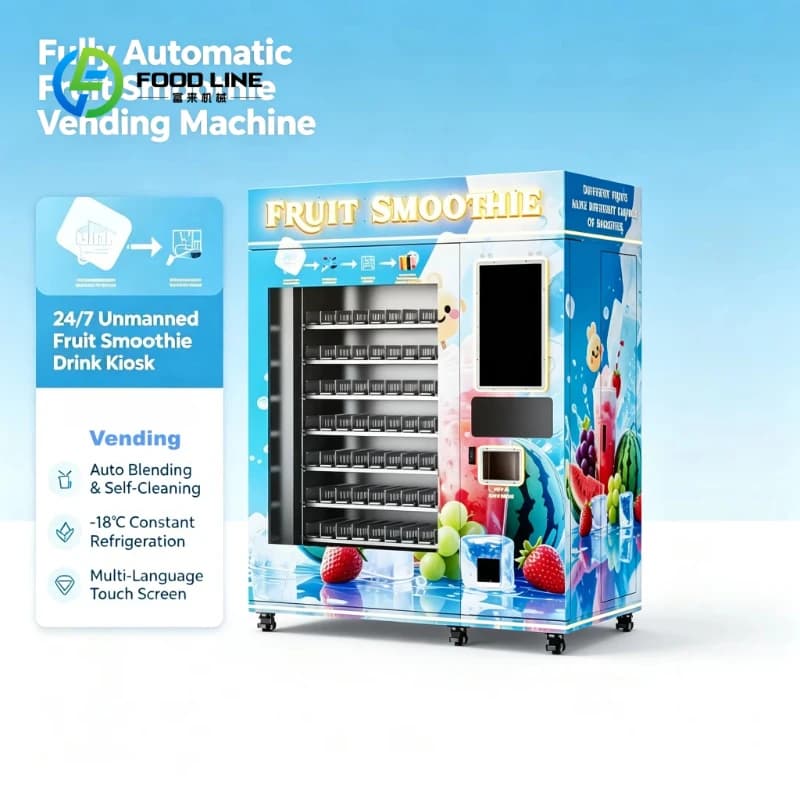 Customized Smoothie Vending Machine 24h Unmanned Self Service Frozen Fruit Juice Blender Smart Cold Drink Vending Kiosk