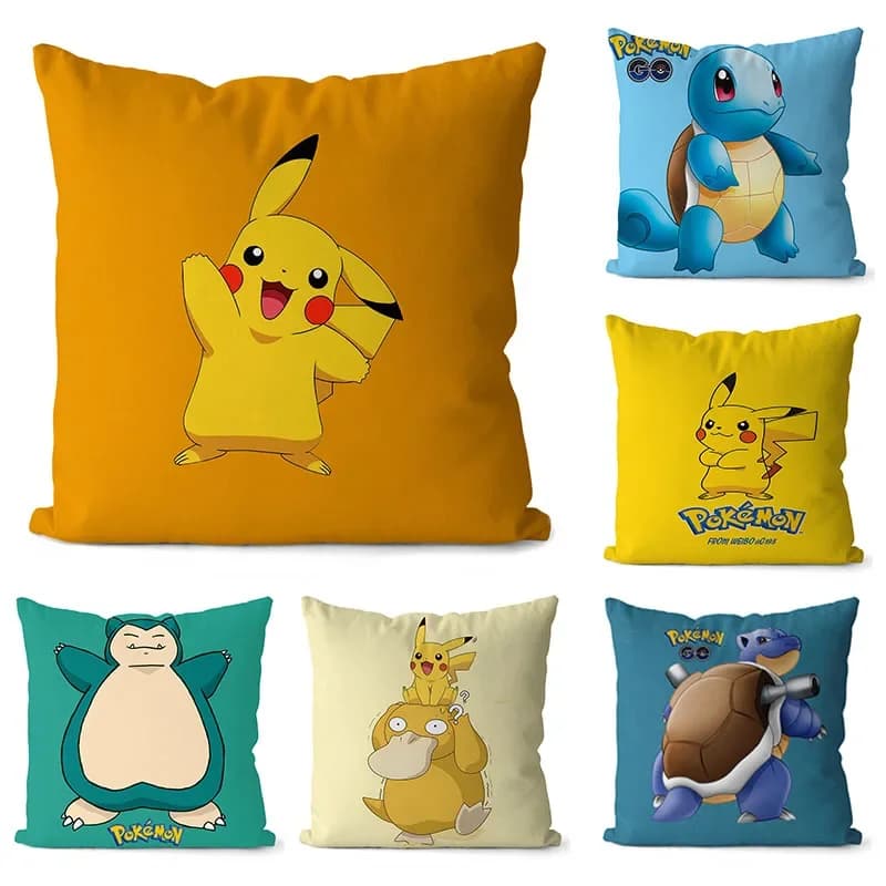 Pokemon Anime Federa Anime Figura Pikachu Squirtle Bulbasaur Divano Auto Cuscino Federa Lombare 45x45 cm Regalo