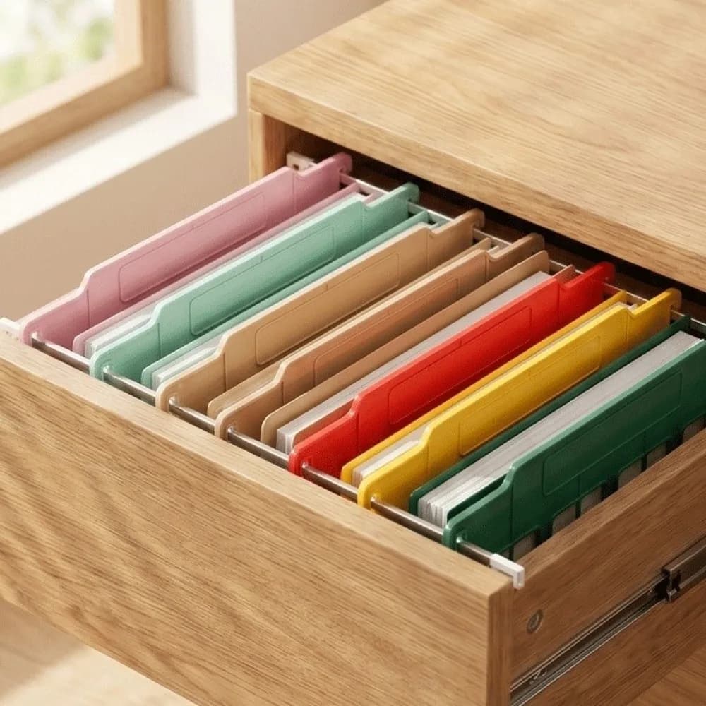 8pcs Durable Plastic Hanging File Divider A4 Multicolor Hanging Folder Separator File Rack Partition School Office