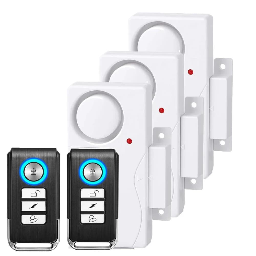 Allarme antifurto Wsdcam Allarme forte per porte e finestre da 110 dB Allarme a vibrazione wireless con telecomando Sensori di sicurezza per biciclette