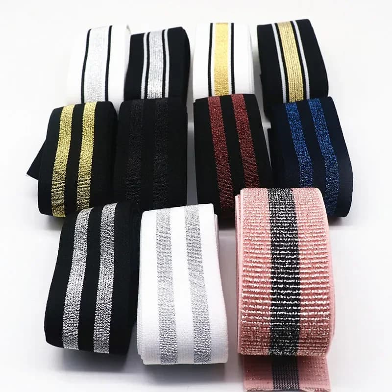 40mm Thick Stripe Elastic Band Width Flat Polyester Fiber Elastic Webbing Diy Home Belt Skirt Belt Sewing Accessories